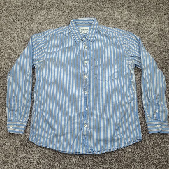 Aeropostale Other - Aeropostale Striped Shirt Mens Small Blue Long Sleeve Button Down